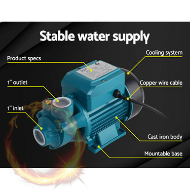 PUMP-QB60 230V Electric Clean Water Pump 35L/Min 1/2/HP